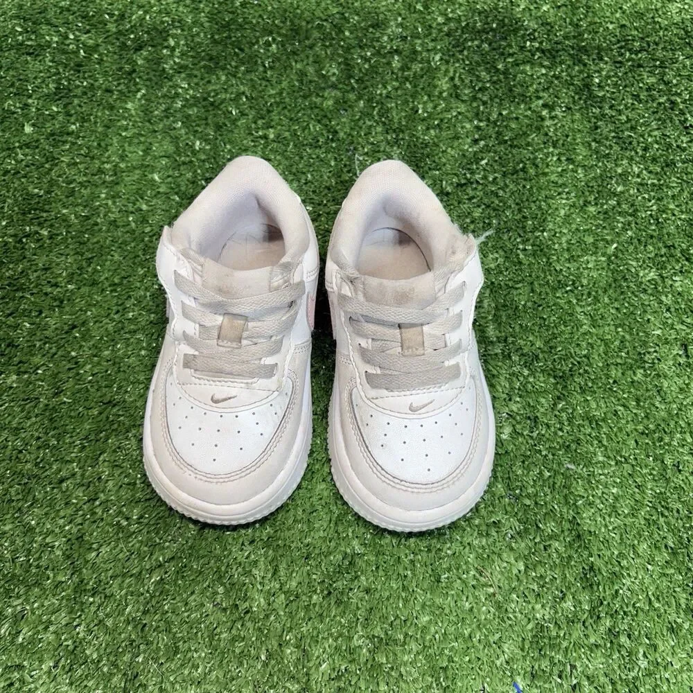 Toddler's Nike Force 1 Low Easyon Phantom/Echo Pink-Summit White FN0236 006 Sz 7